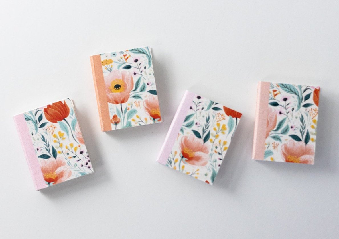 Dollhouse Miniature Floral Inspired Book Set, Jane Austen Novels