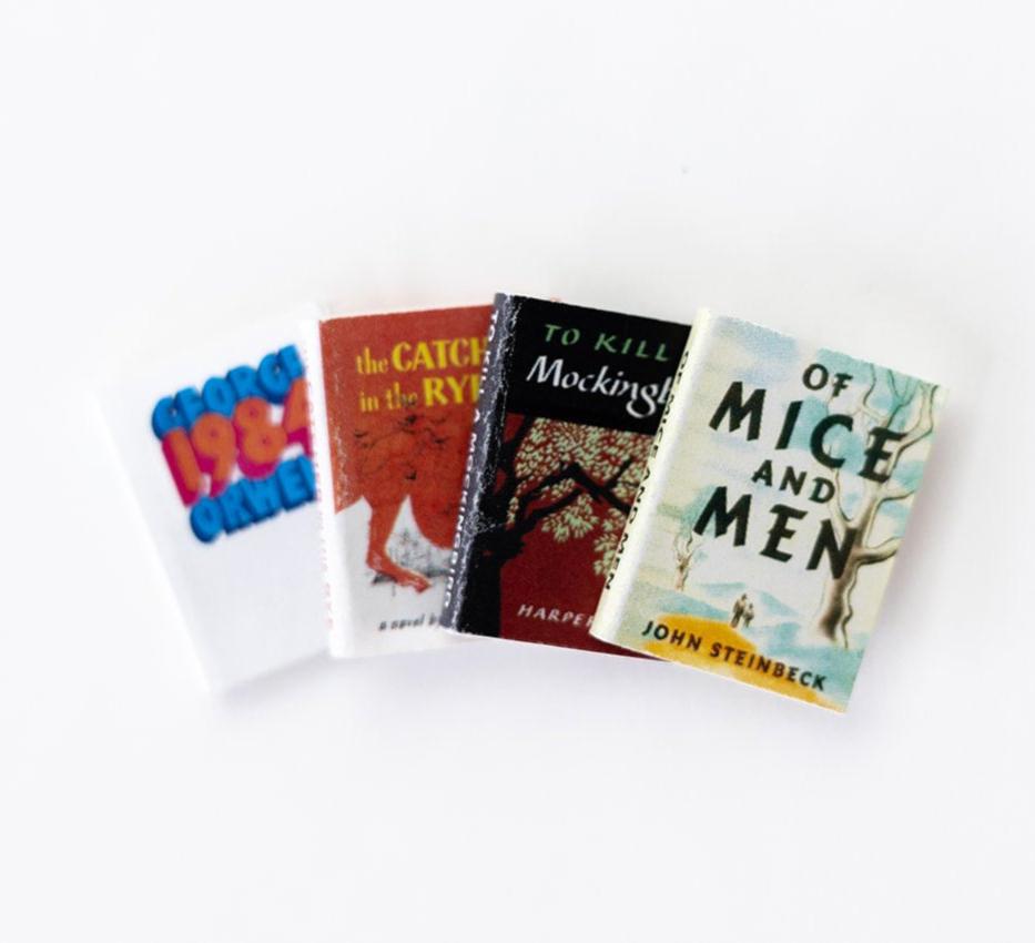 Dollhouse Miniature Books, Set of Banned Classics