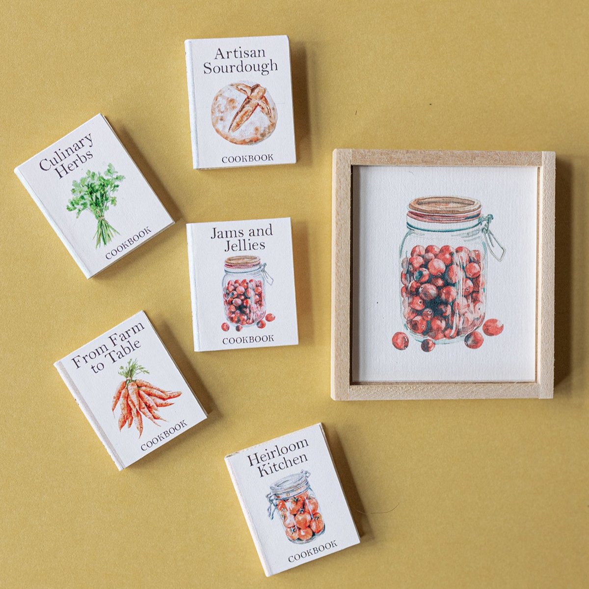 Dollhouse Miniature Farmhouse Cookbook Set