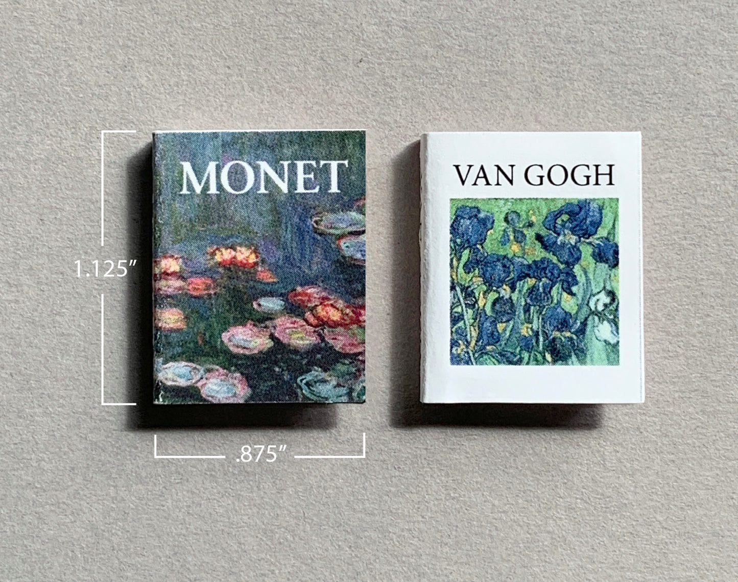 Dollhouse Miniature Art Books, Monet and Vincent Van Gogh
