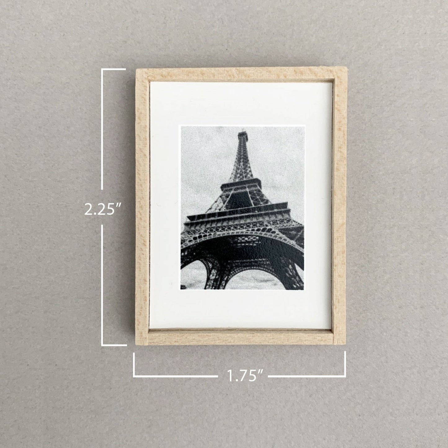 Dollhouse Artwork, Set of Two Miniature Black and White Photographs, Featuring Paris and New York