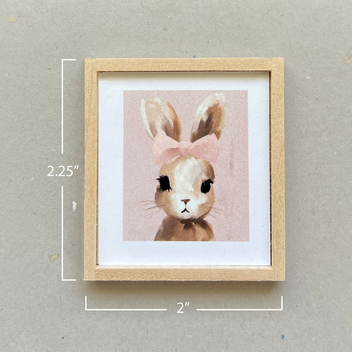 Dollhouse Miniature Bundle, Includes Teepee, Bunny Portrait and Stool