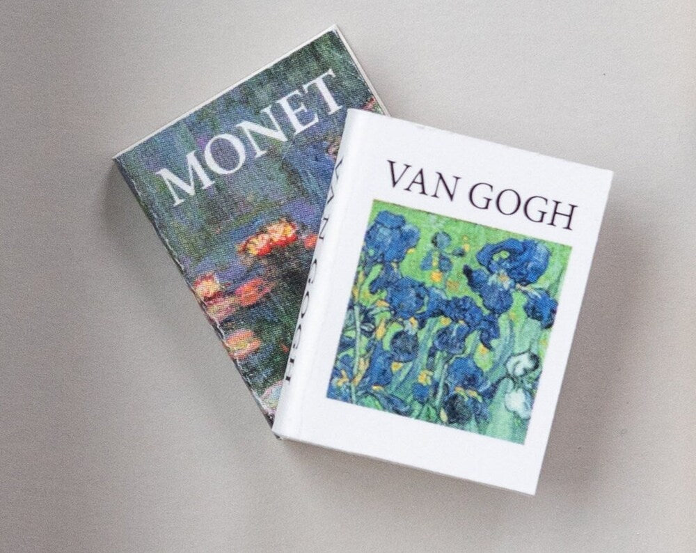 Dollhouse Miniature Art Books, Monet and Vincent Van Gogh