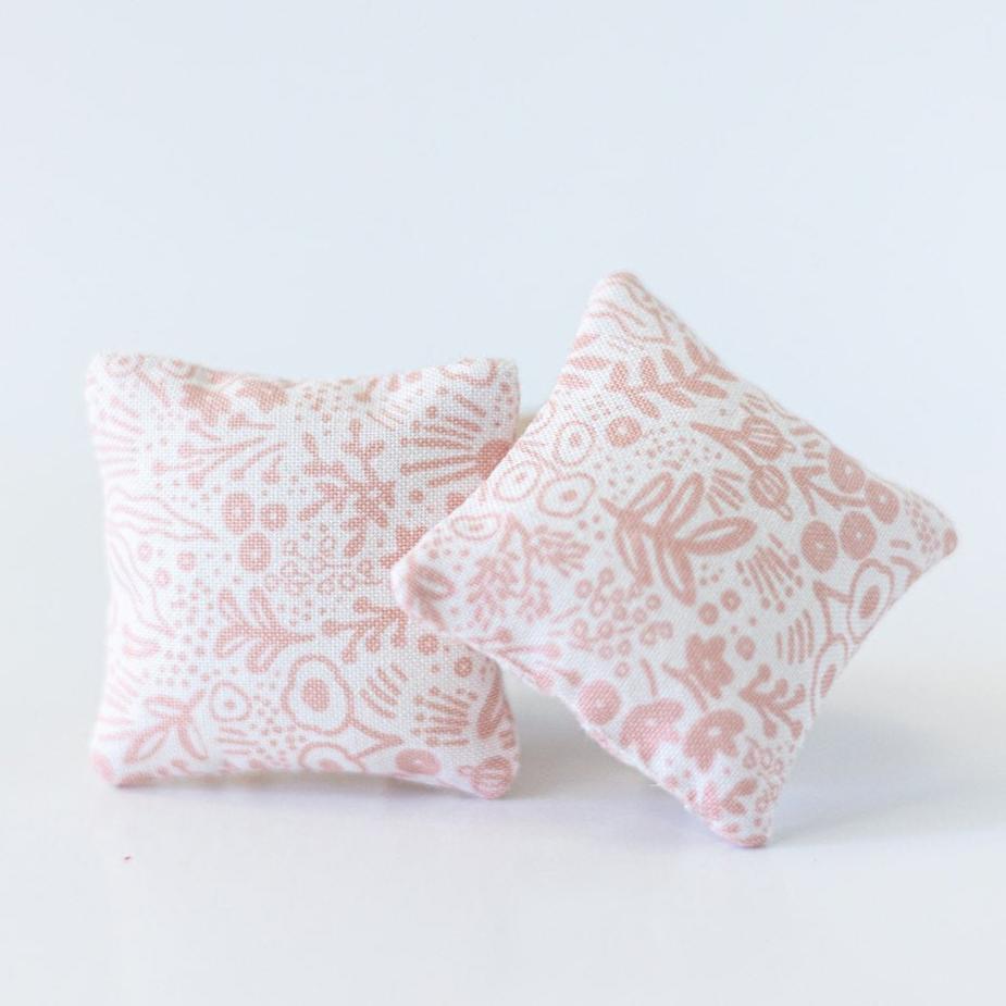 Dollhouse Pillows, Pale Pink Floral, Set of Two