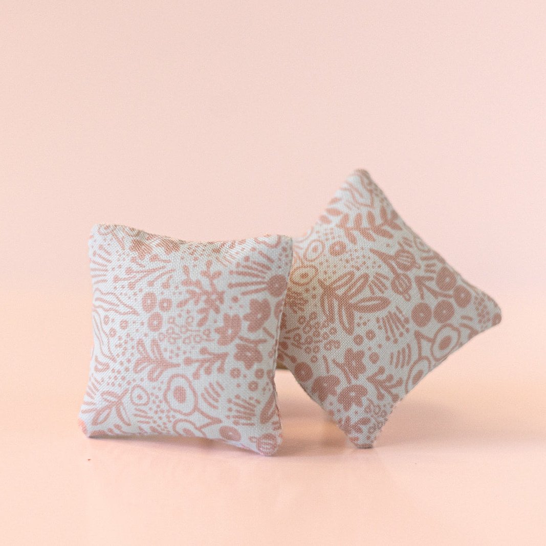 Dollhouse Pillows, Pale Pink Floral, Set of Two