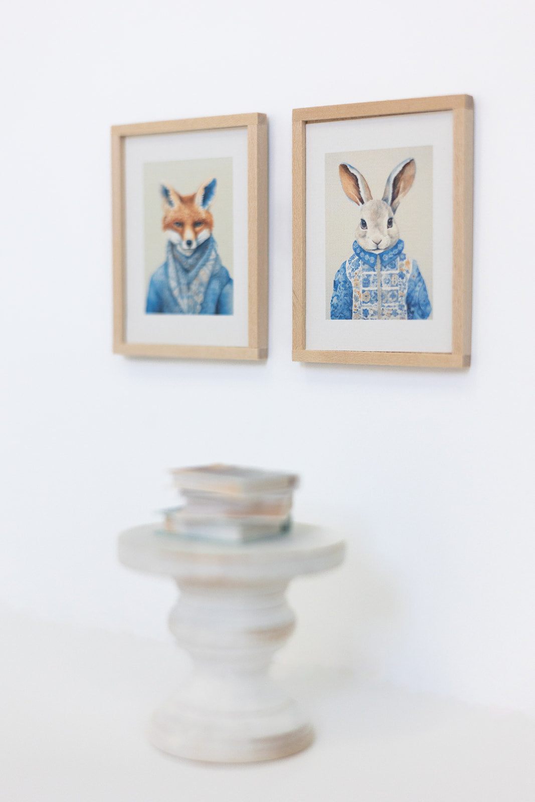 Dollhouse Miniature Framed Fox Portrait