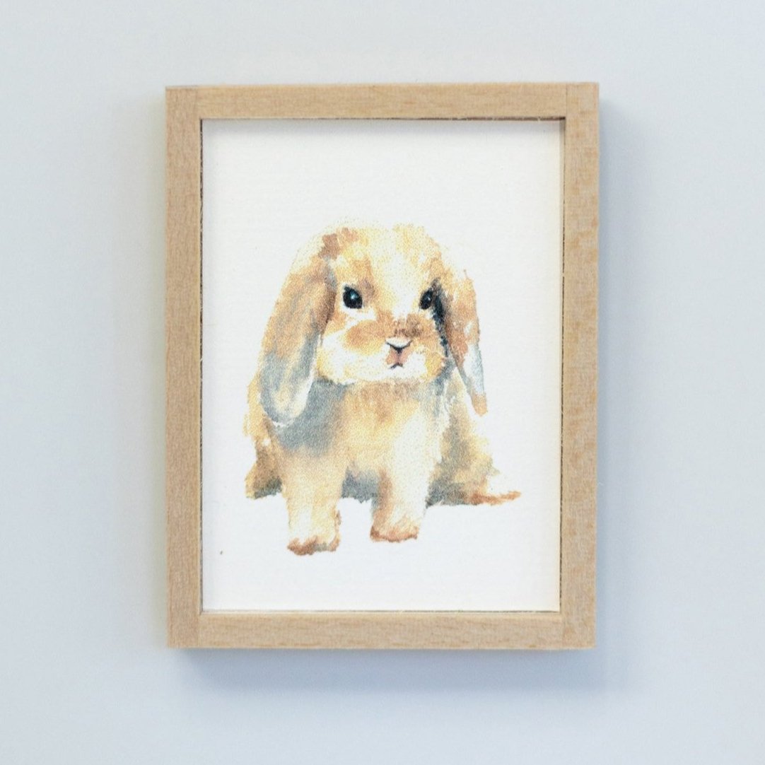 Dollhouse Miniature Bunny Wall Art