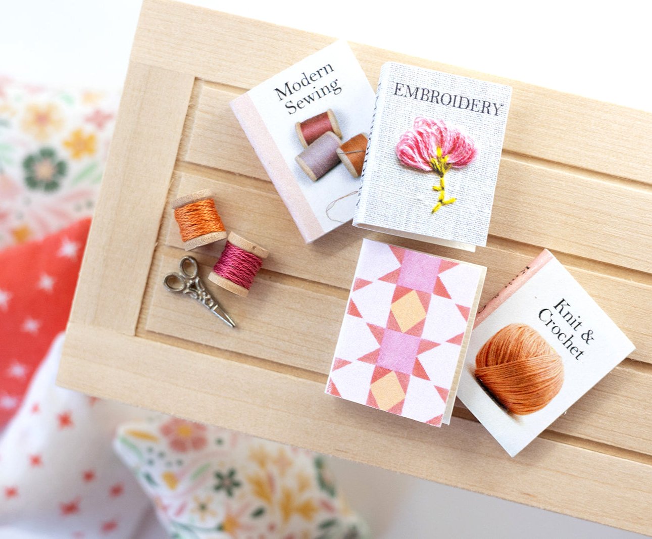 Modern Miniature Dollhouse Craft Book Set and Accessories