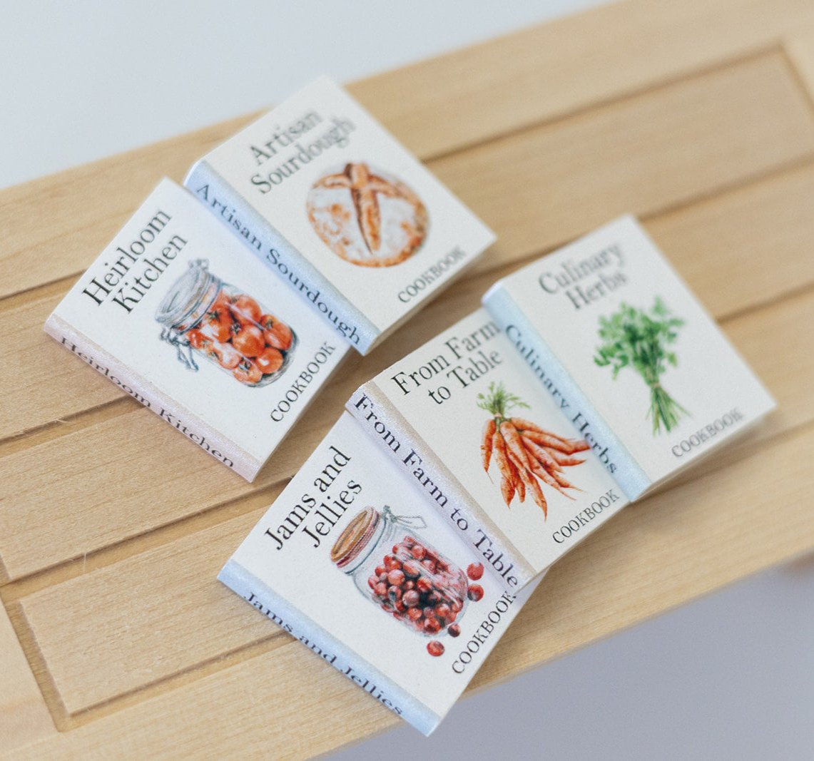 Dollhouse Miniature Farmhouse Cookbook Set