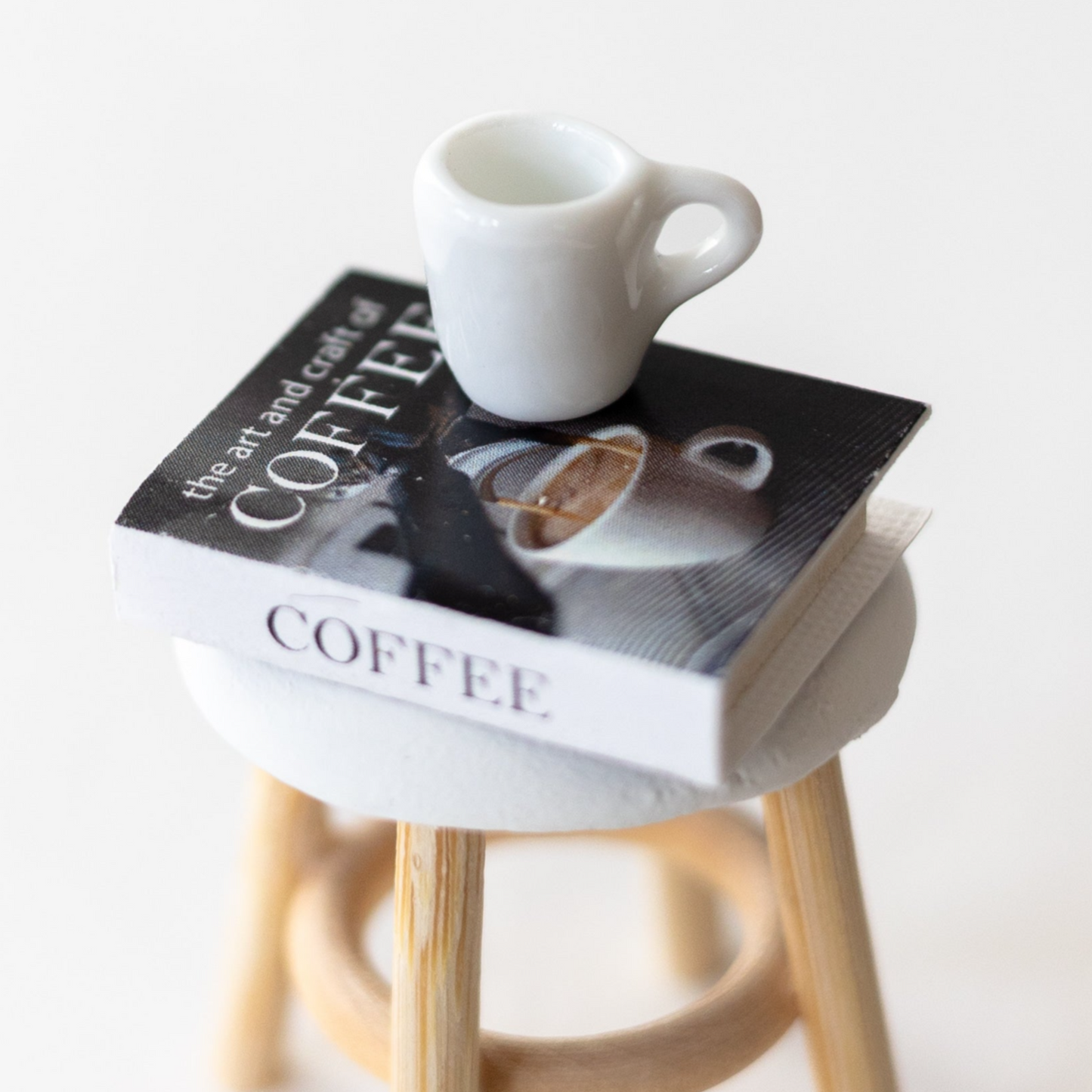 Dollhouse Miniature Book, The Art and Craft of Coffee and Ceramic Mug