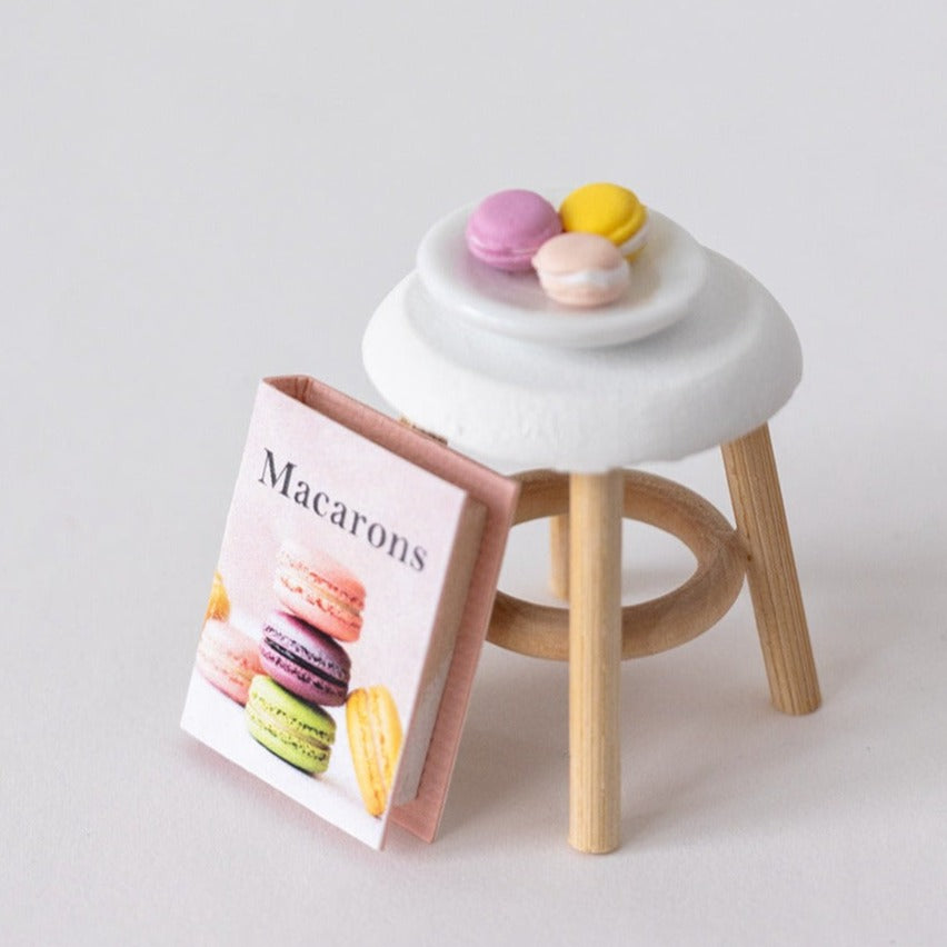 Miniature Dollhouse Stool, White, Pink or Gray