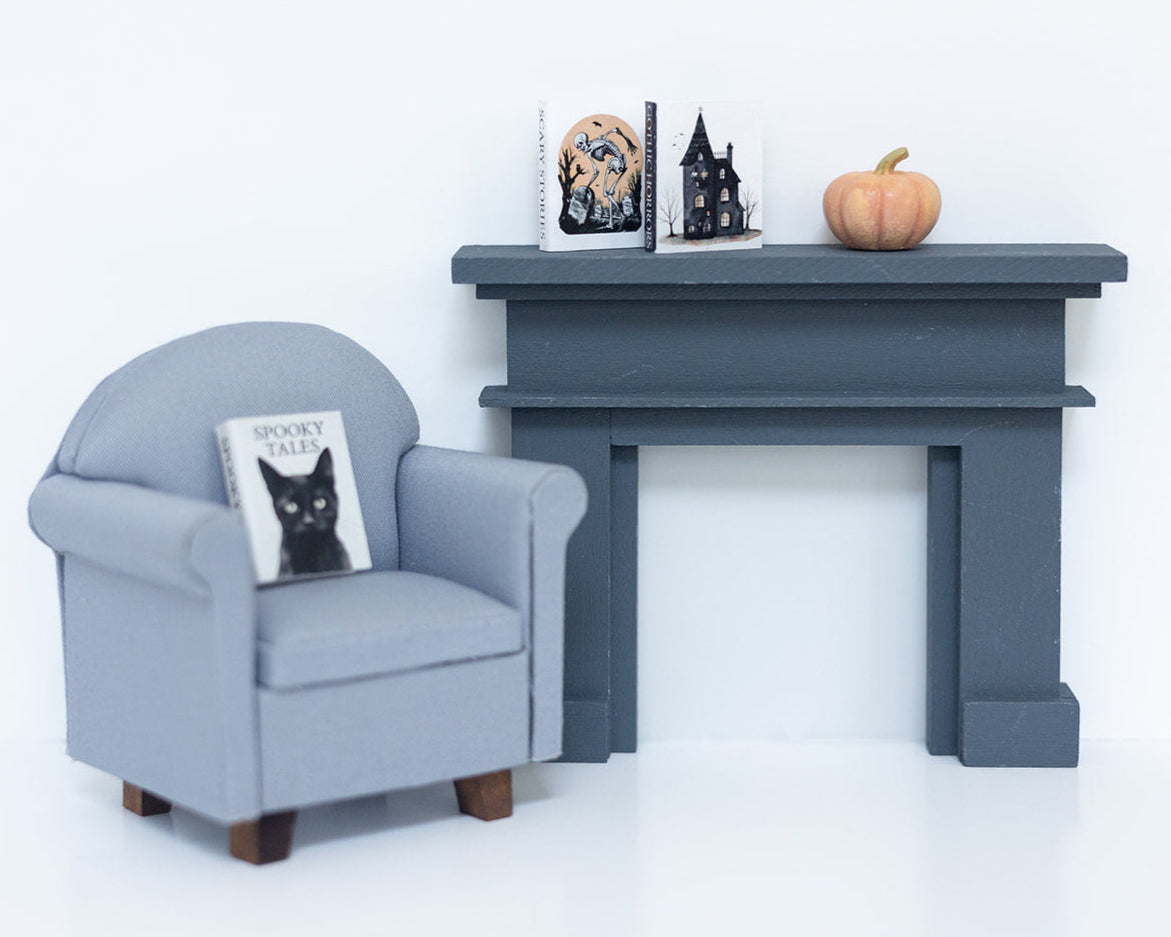 Miniature Halloween Book Set and Pumpkin