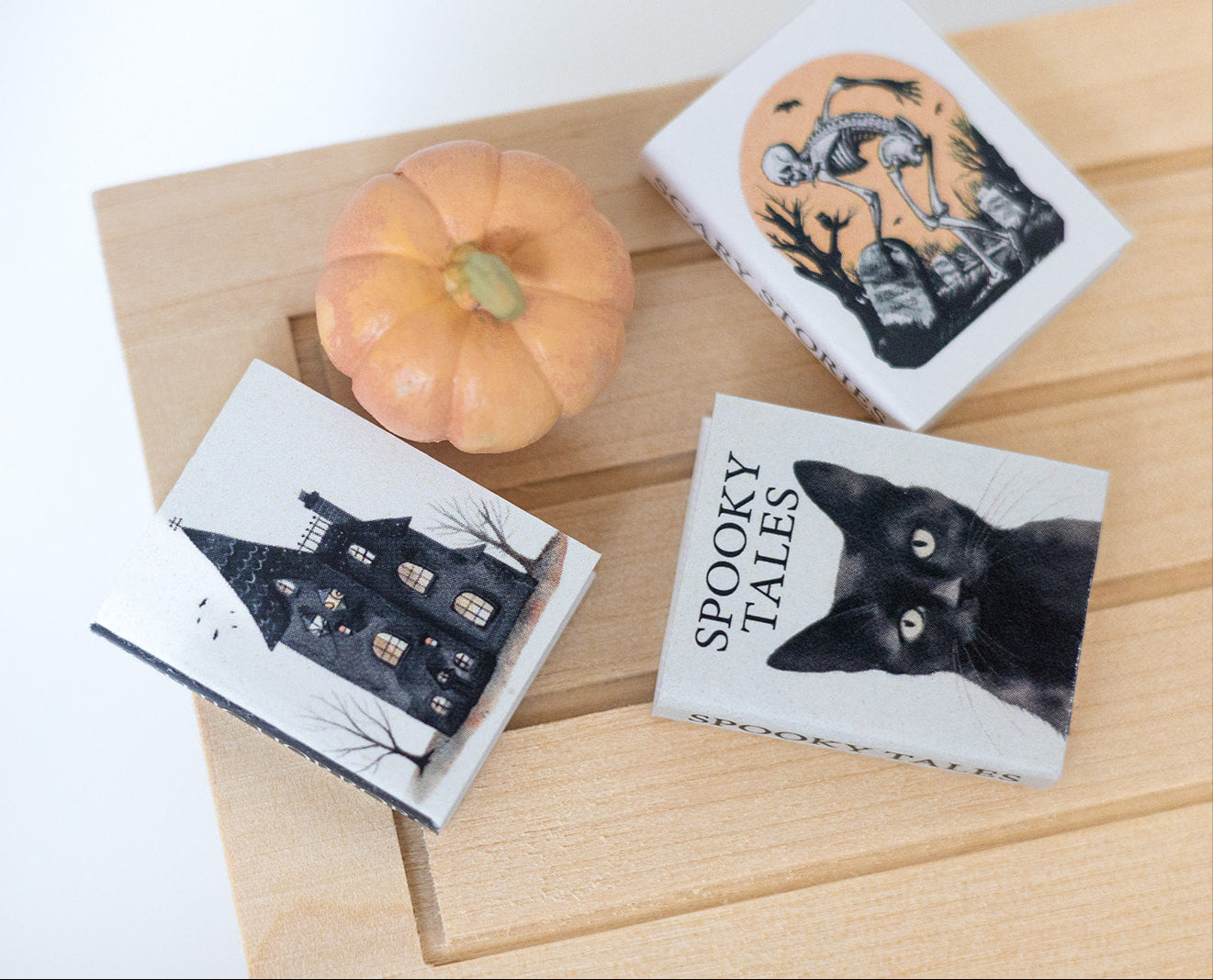 Miniature Halloween Book Set and Pumpkin