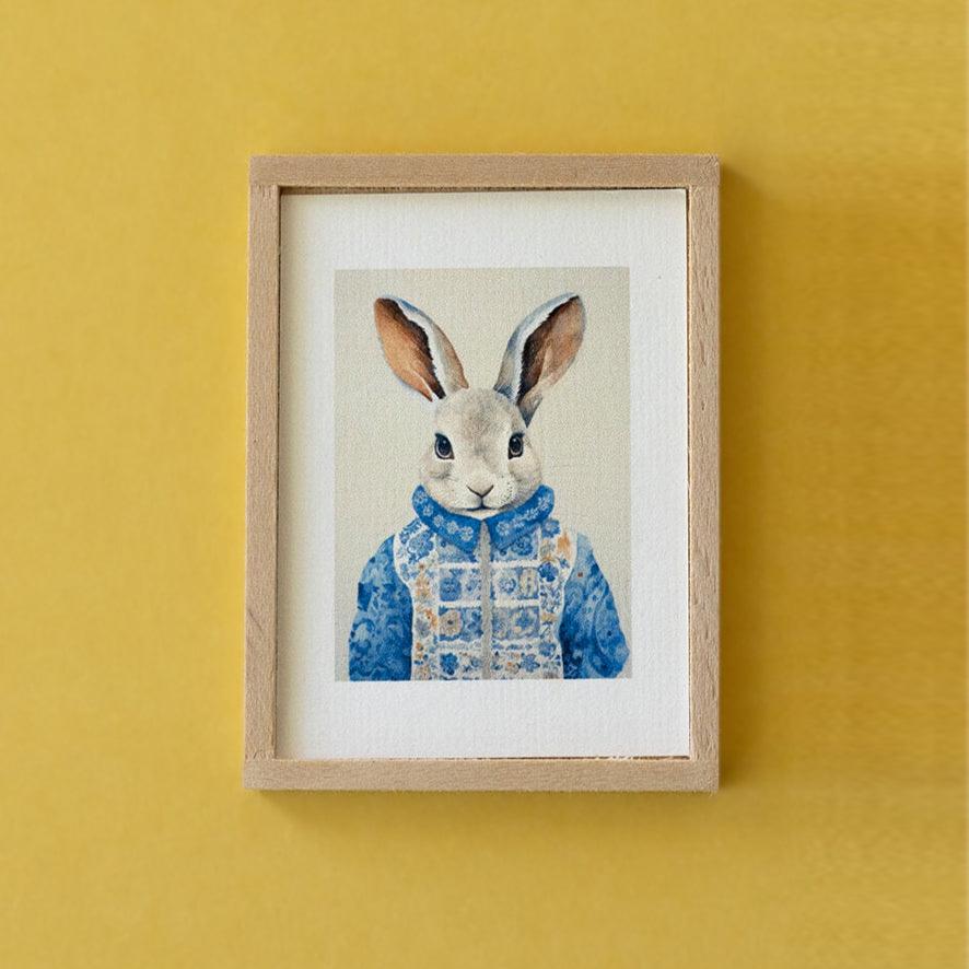 Dollhouse Miniature Rabbit Portrait