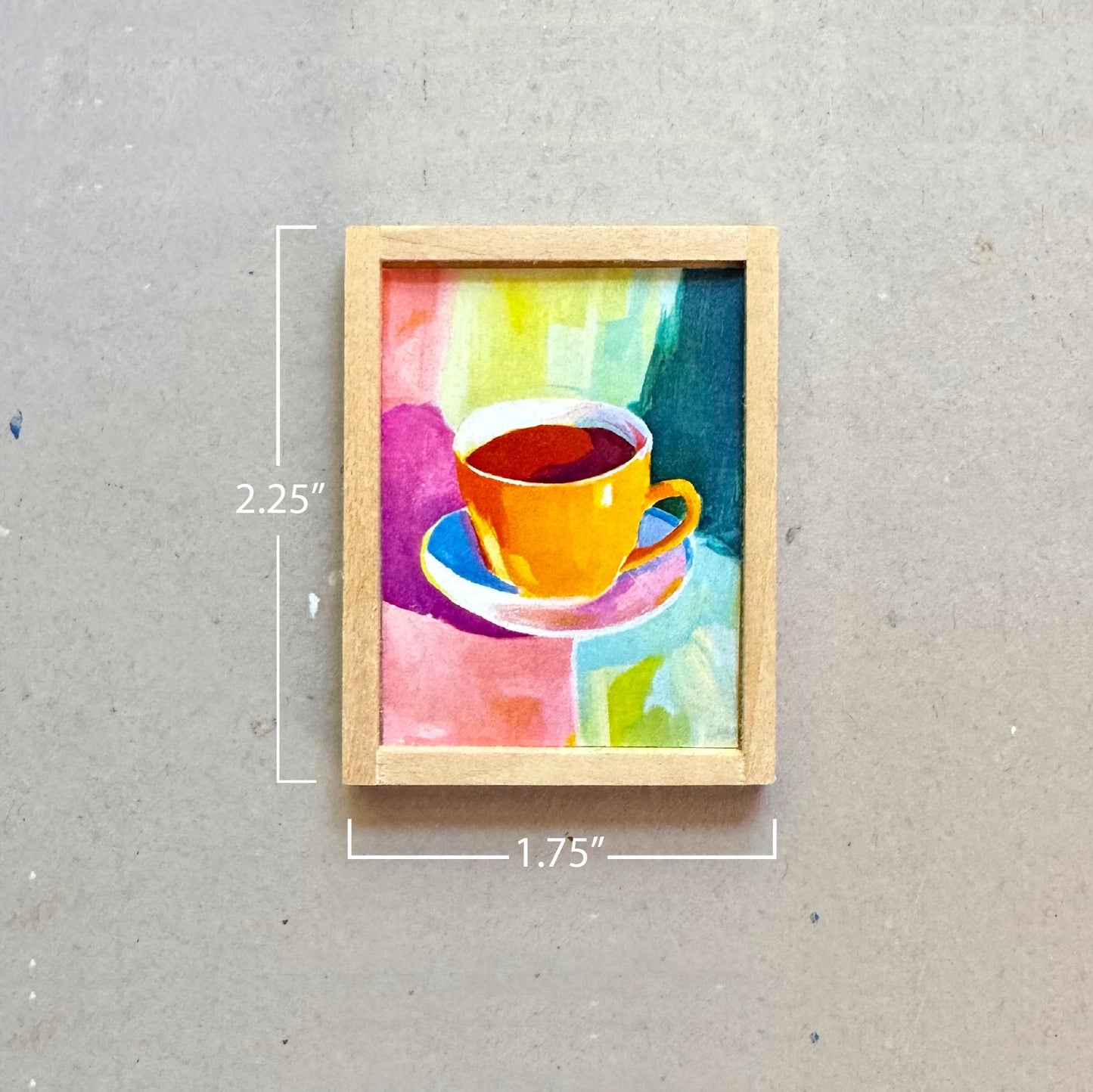 Set of Coffee Themed Miniature Paintings