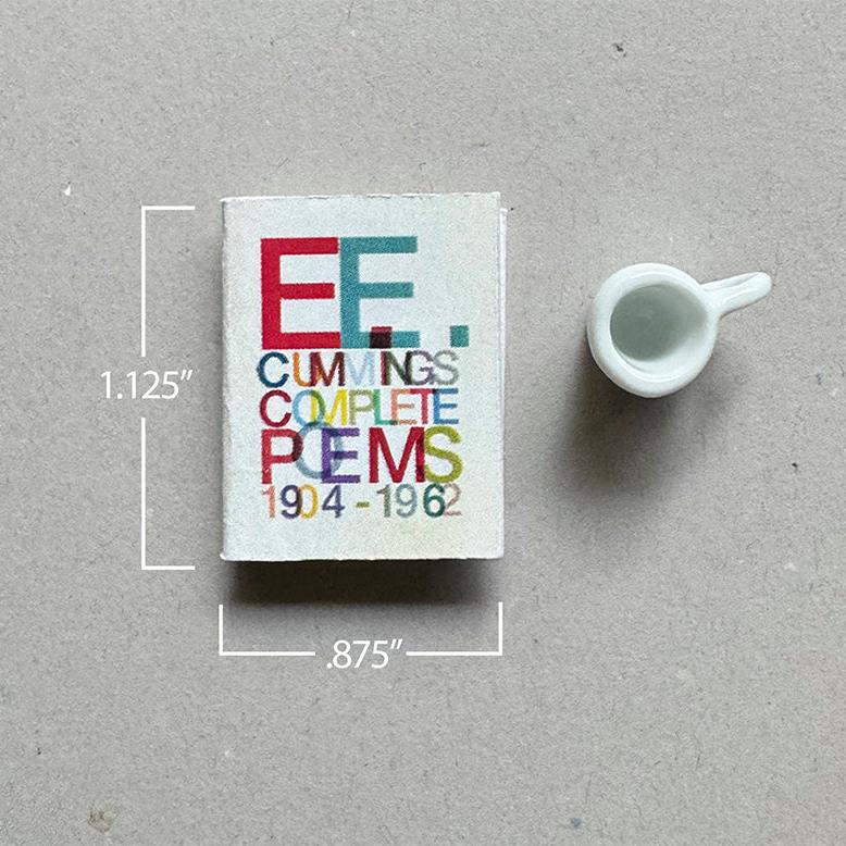 Miniature EE Cummings Poetry Book and Ceramic Mug