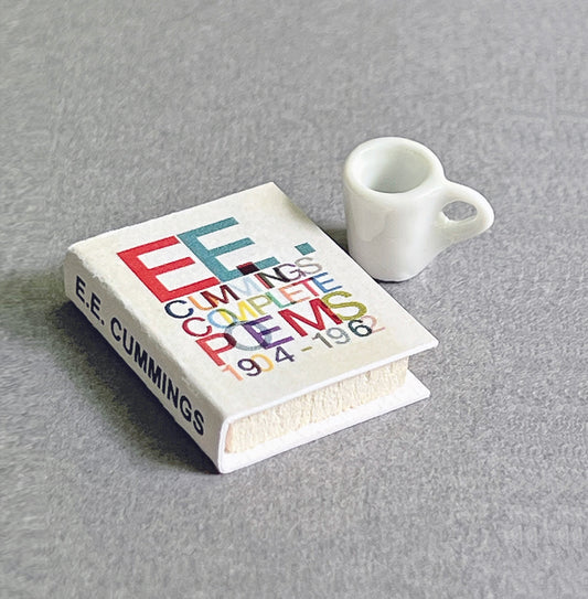 Miniature EE Cummings Poetry Book and Ceramic Mug