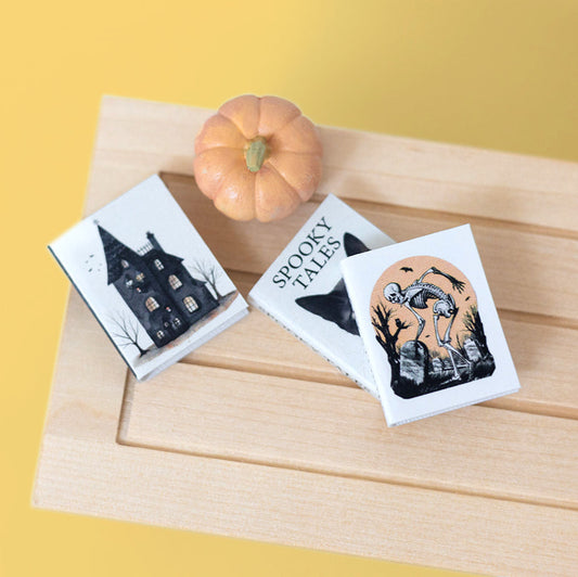 Miniature Halloween Book Set and Pumpkin